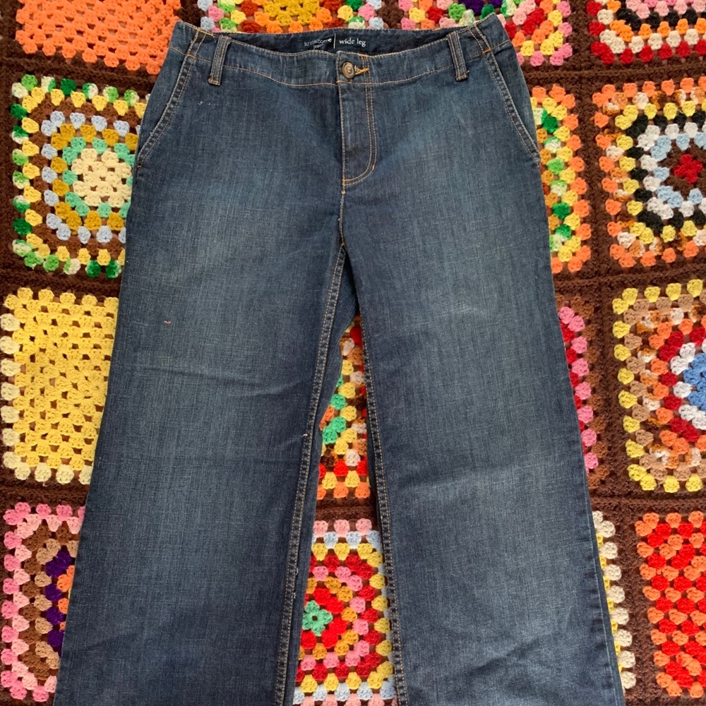 Liz Claiborne Wide Leg Dark Wash Jeans
